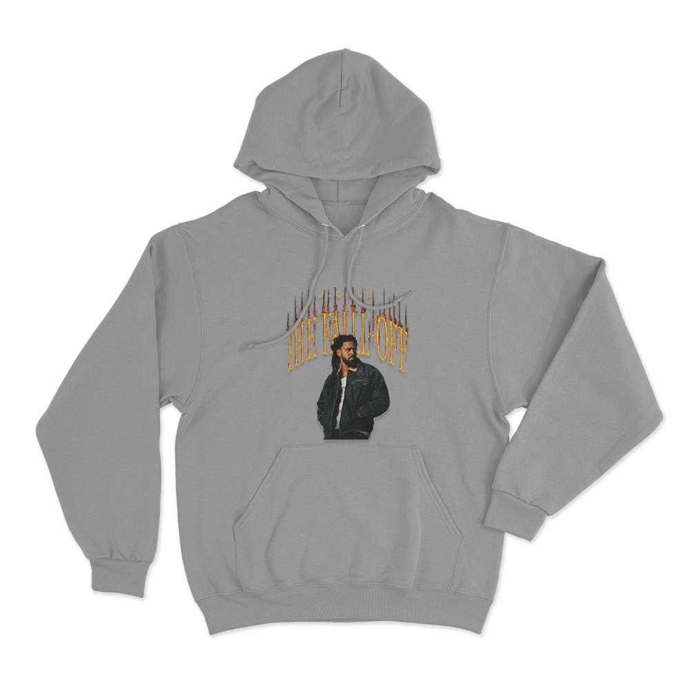 The Fall-Off J. Cole Portrait Unisex Hoodie Grey The Fall Off J. Cole Portrait Unisex Hoodie Grey
