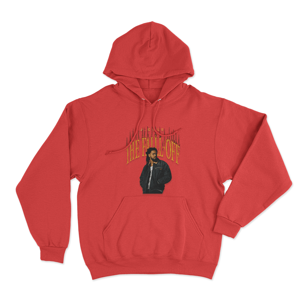 The Fall-Off J. Cole Portrait Unisex Hoodie Red The Fall Off J. Cole Portrait Unisex Hoodie Red