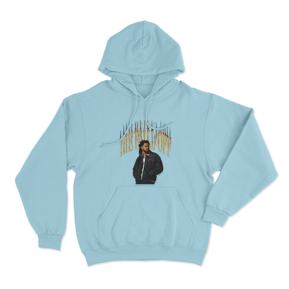 The Fall-Off J. Cole Portrait Unisex Hoodie Sky Blue The Fall Off J. Cole Portrait Unisex Hoodie Sky Blue