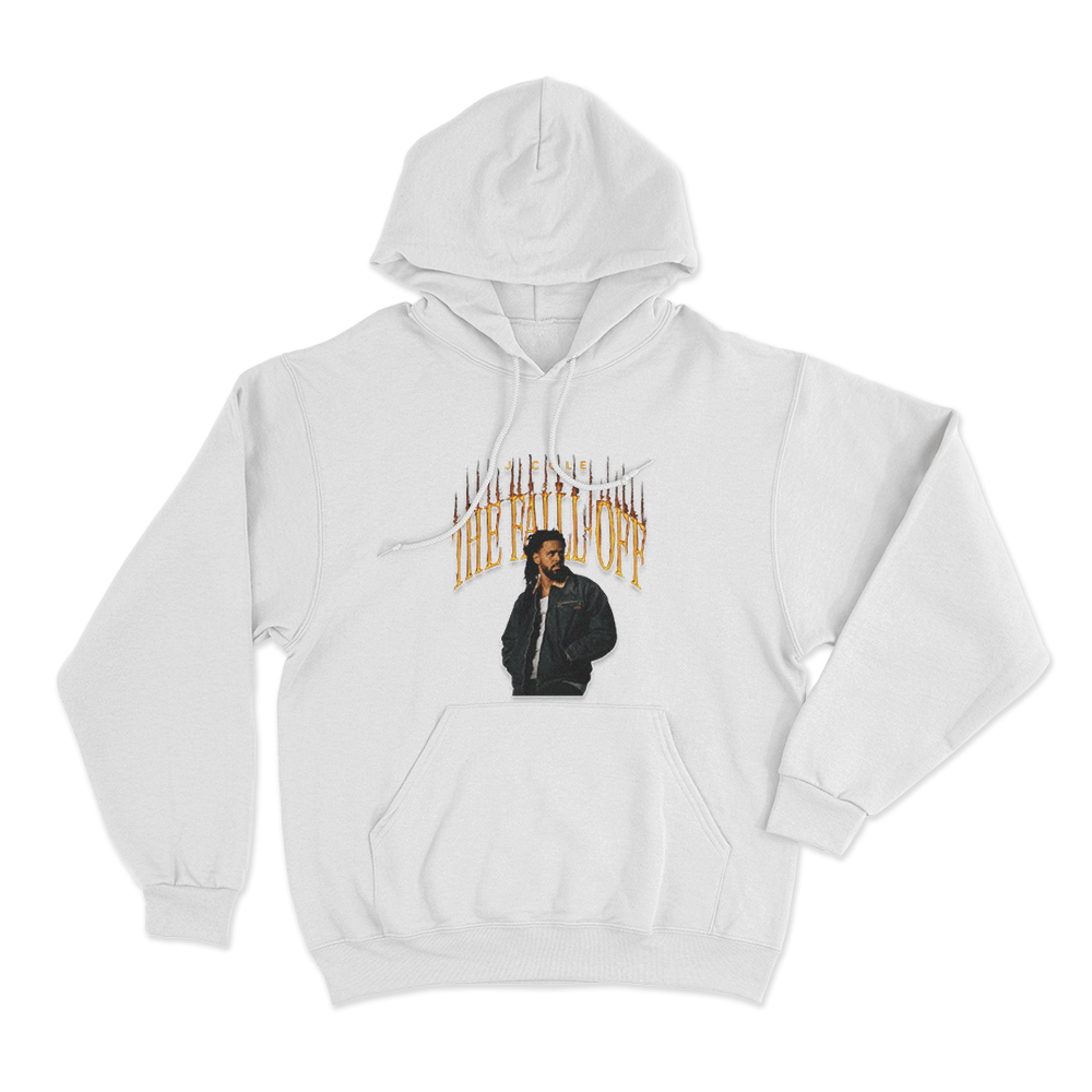 The Fall-Off J. Cole Portrait Unisex Hoodie White The Fall Off J. Cole Portrait Unisex Hoodie White