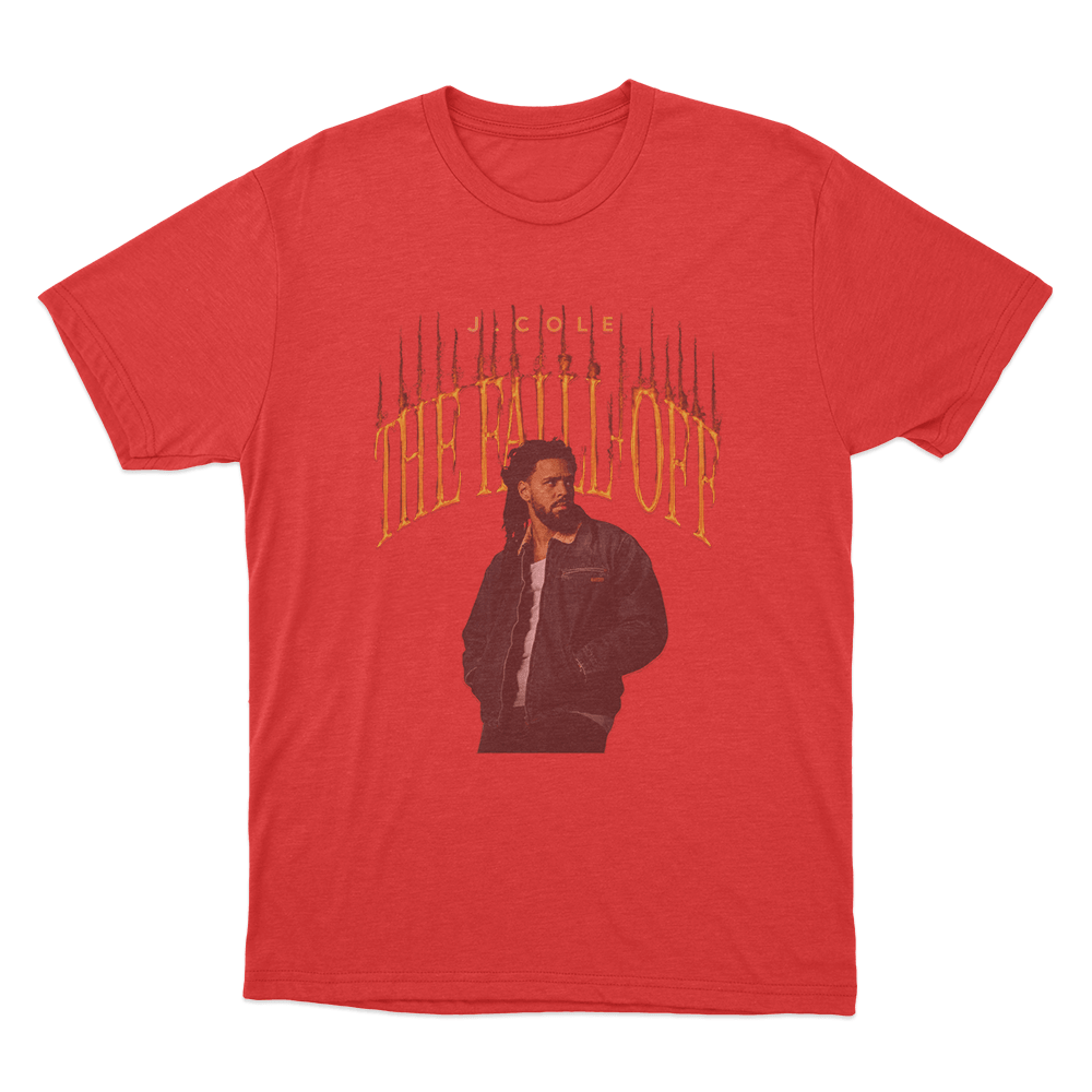 The Fall-Off J. Cole Portrait Unisex T Shirt Red The Fall Off J. Cole Portrait Unisex T Shirt Red