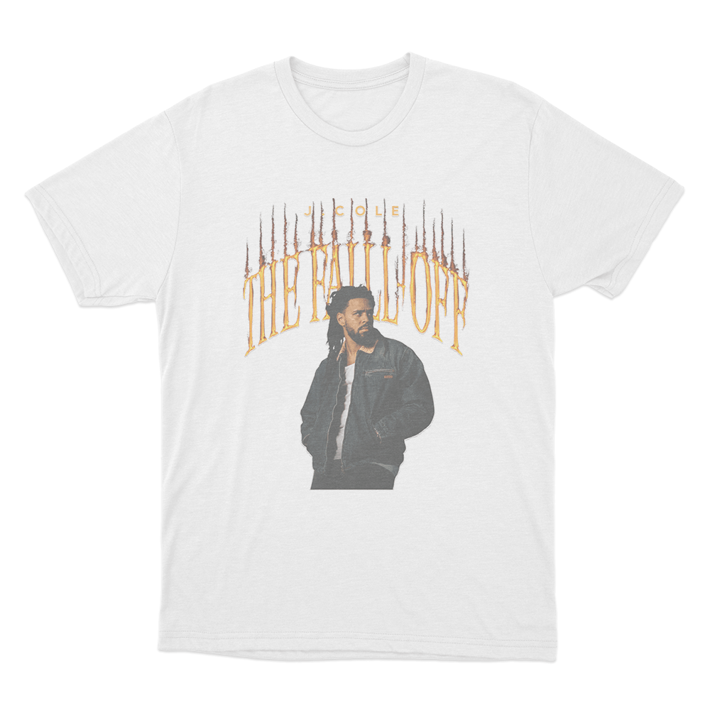 The Fall-Off J. Cole Portrait Unisex T Shirt White The Fall Off J. Cole Portrait Unisex T Shirt White